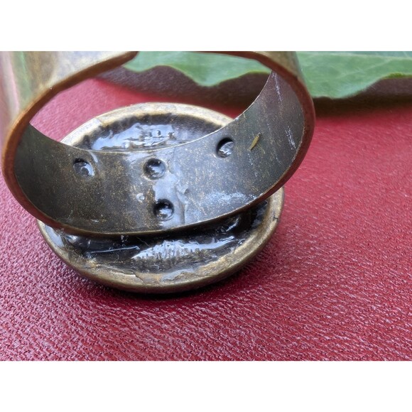 Vintage Enamel Ring, Baroque Adjustable Ring - Picture 8 of 9